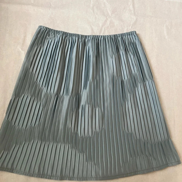 Tretyakova Anna Pale Blue Silver SILK SKIRT - SIZE 8 - 10 PENCIL STRAIGHT - Picture 4 of 9